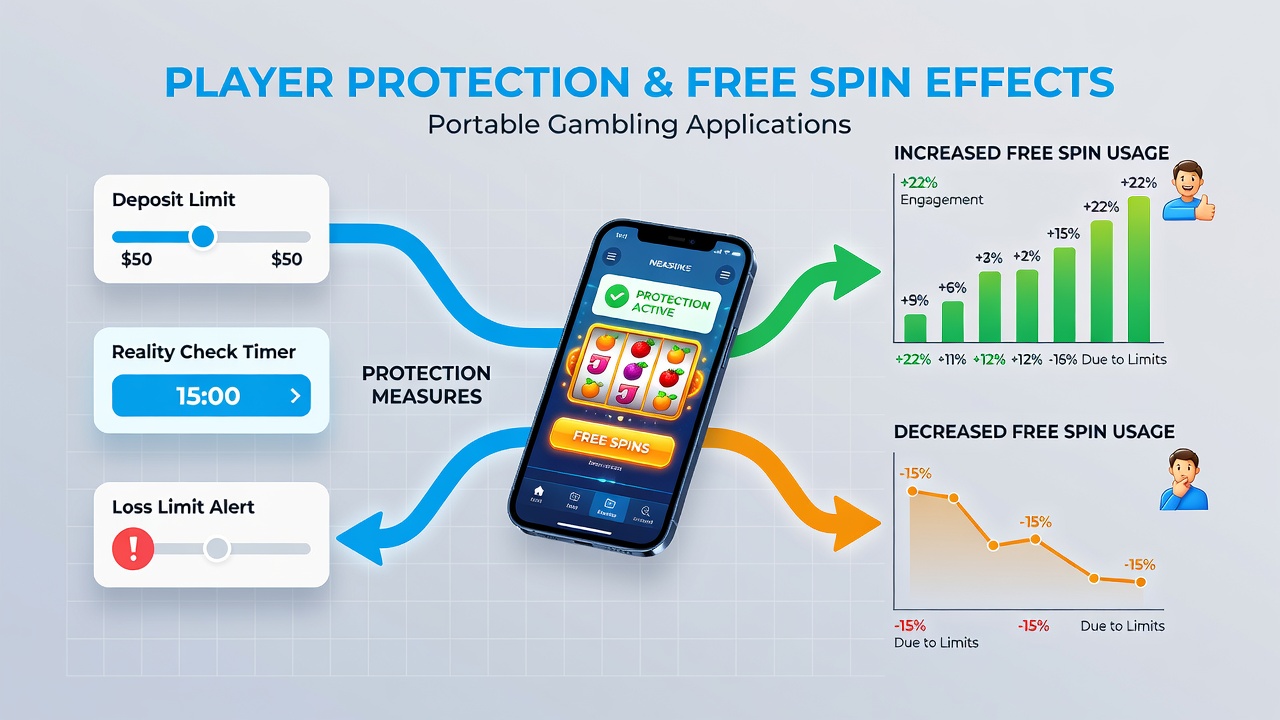 Analytics dashboard displaying free spin usage trends alongside protection measure activations